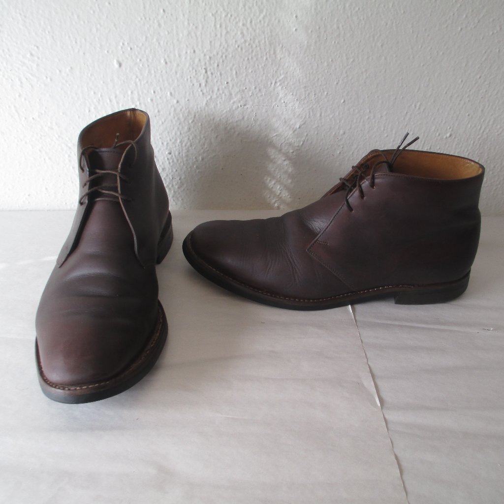 Charles Tyrwhitt Chukka Boots 9.5 D Lace Up Brown Leather Made In England Vibram